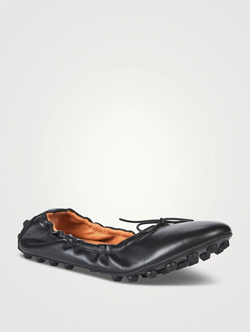 Bubble Leather Ballet Flats