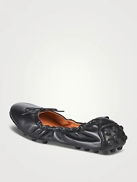 Bubble Leather Ballet Flats