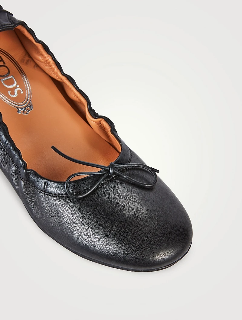 Bubble Leather Ballet Flats