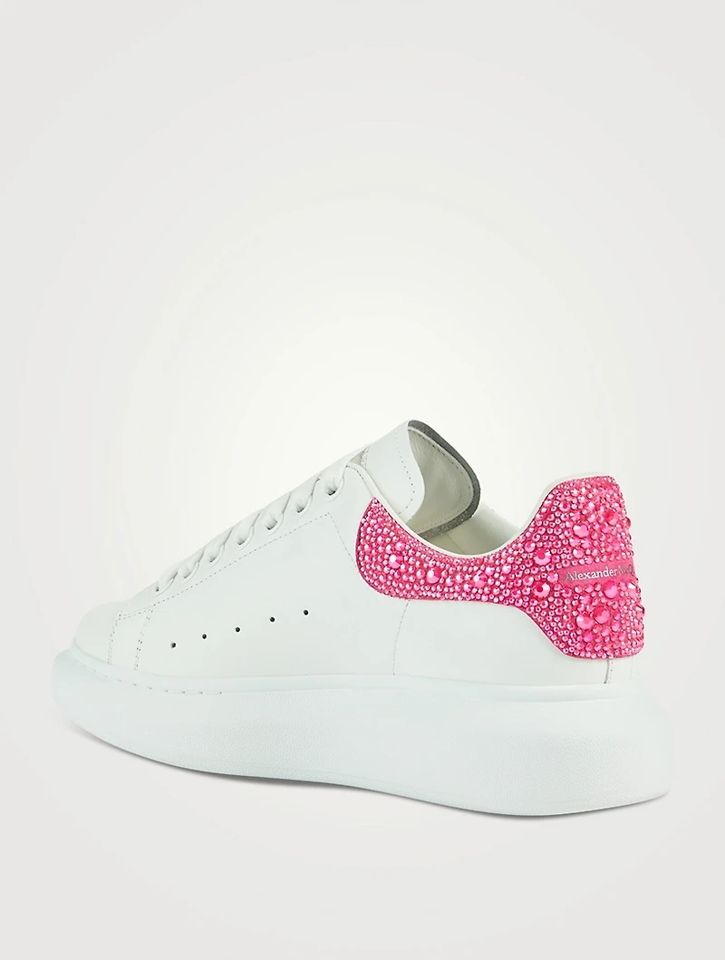 Oversized Embellished Leather Sneakers