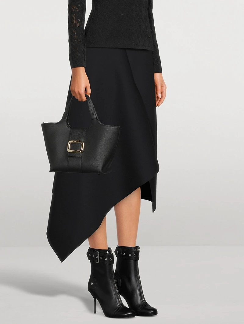 Buckle Leather Ankle Boots