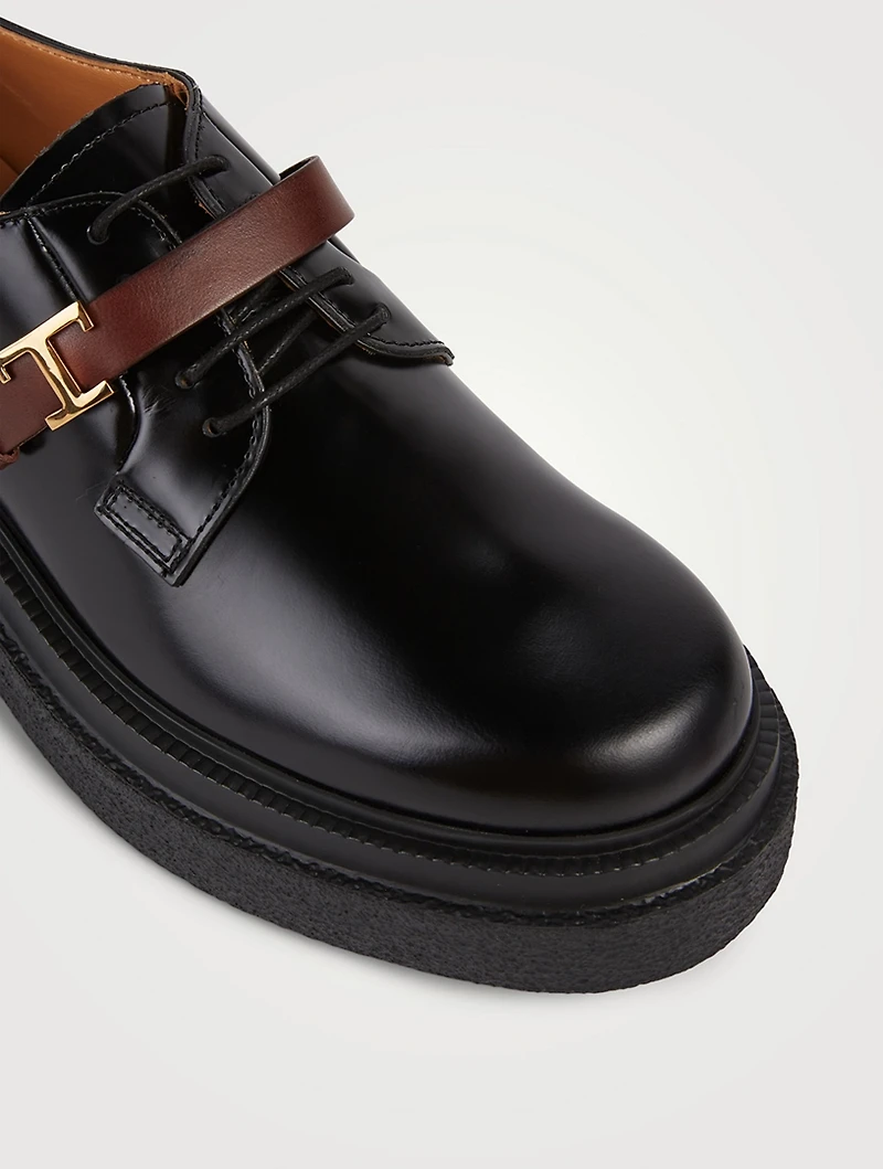 Leather Lace-Up Oxford Shoes