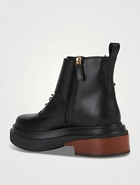 Leather Lace-Up Combat Boots