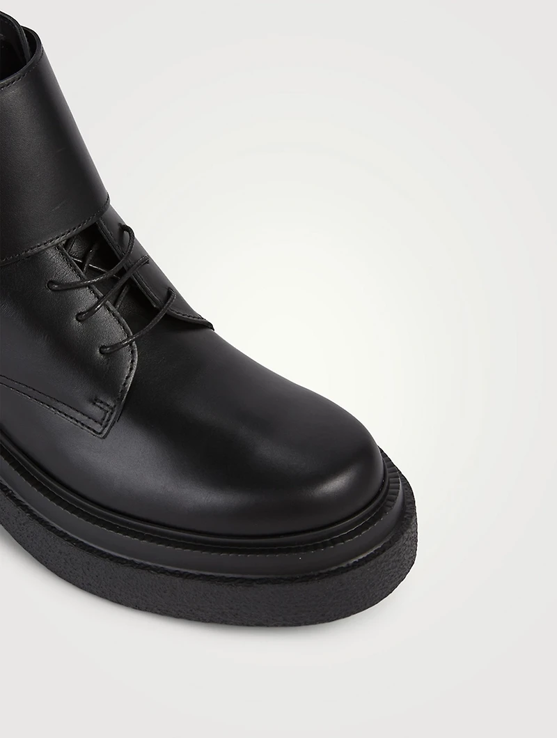 Leather Lace-Up Combat Boots