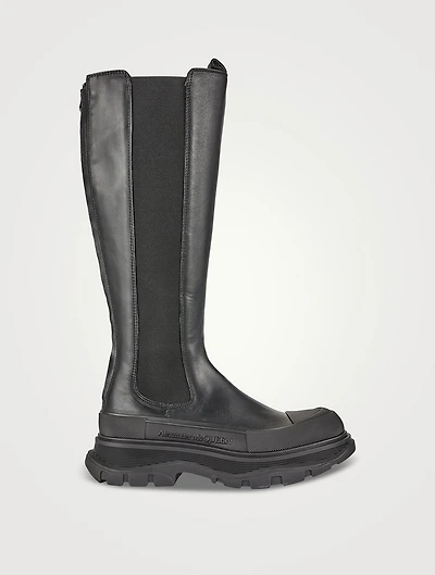 Tread Slick Leather Knee-High Boots