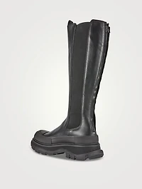 Tread Slick Leather Knee-High Boots
