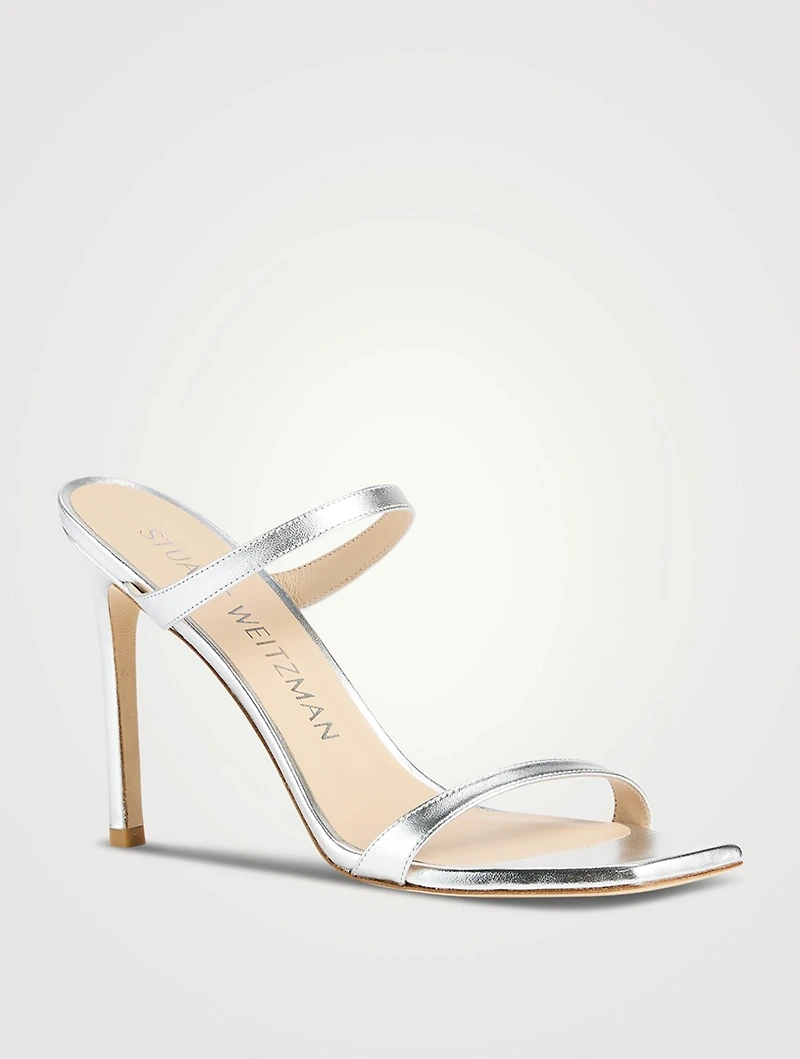 Aleena Metallic Leather Mules