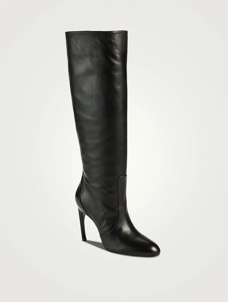 Luxecurve Slouch Leather Knee-High Boots