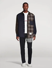 Wool Shirt Jacket Funmix And Check Print