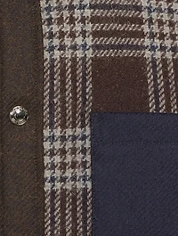 Wool Shirt Jacket Funmix And Check Print