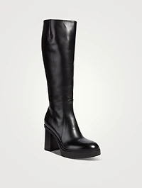 Libra Leather Platform Knee-High Boots