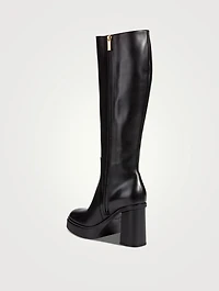 Libra Leather Platform Knee-High Boots