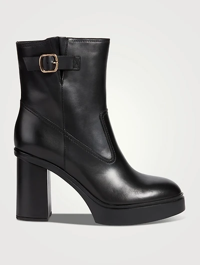 Libra Leather Platform Ankle Boots