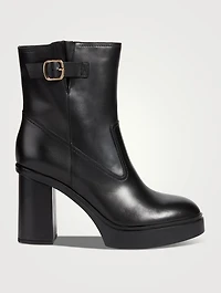 Libra Leather Platform Ankle Boots