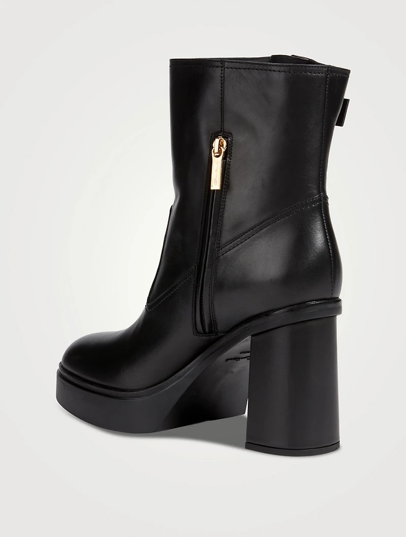 Libra Leather Platform Ankle Boots