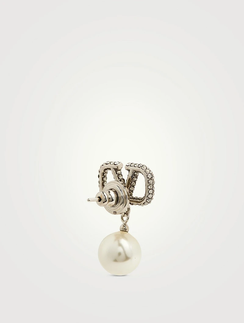 VLOGO Faux Pearl Earrings With Crystals