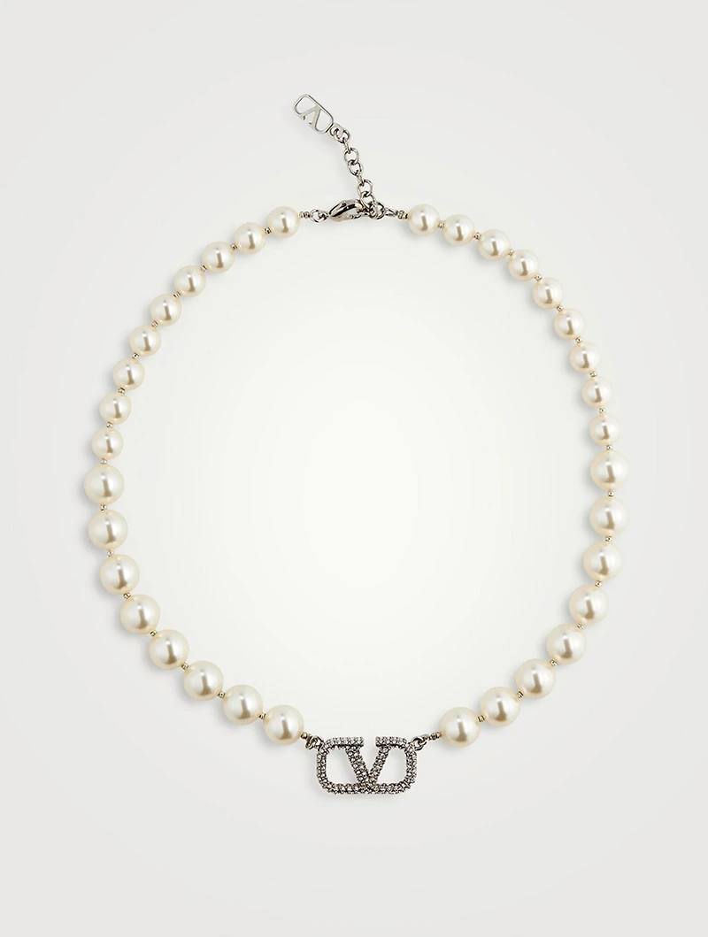 VLOGO Faux Pearl Necklace