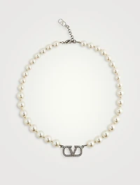 VLOGO Faux Pearl Necklace