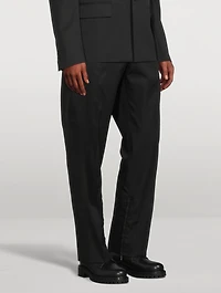 Wool Slim-Fit Pants With Zipper