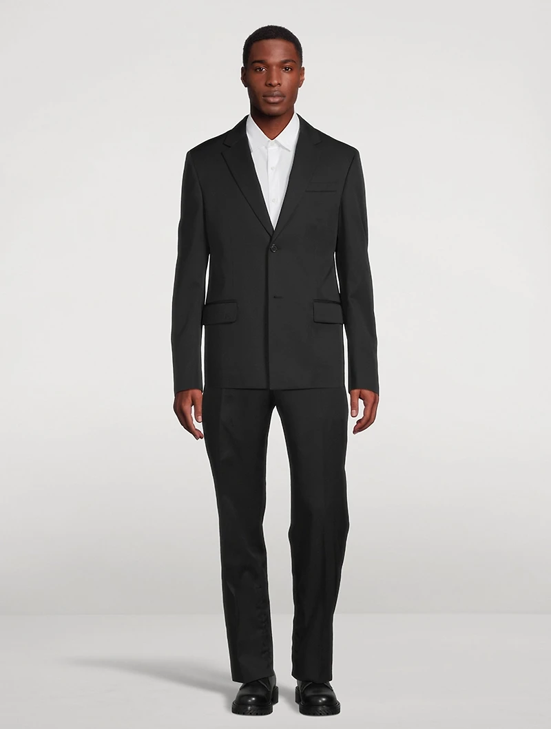 Wool Slim-Fit Pants With Zipper