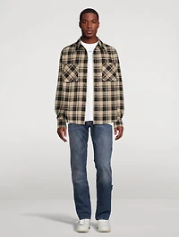 Cotton Flannel Shirt Check Print