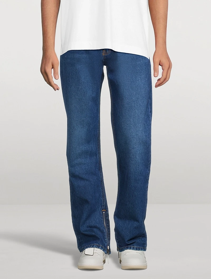 Arrow Tab Straight-Leg Jeans