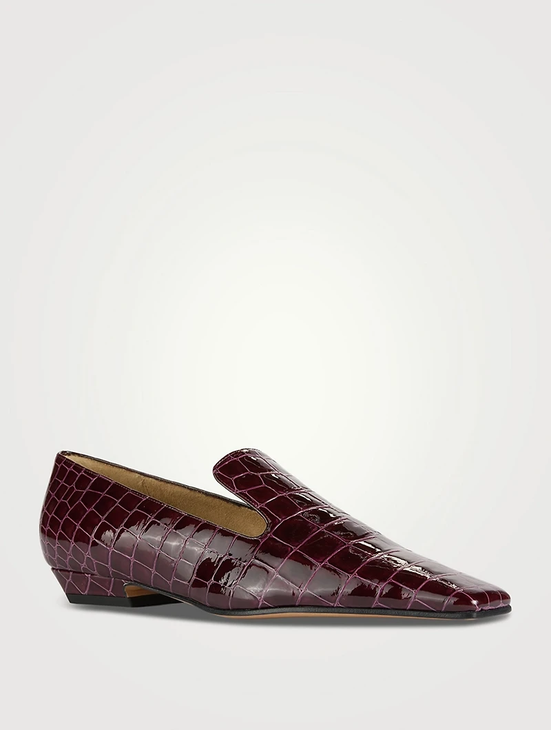 The Marfa Croc-Embossed Leather Loafers