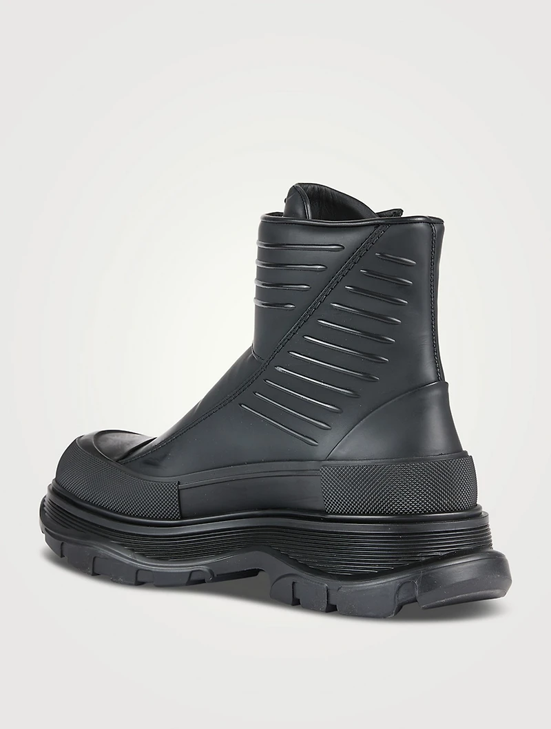 Leather Tread Moto Zip Boots