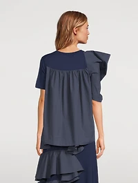 Vanilla Asymmetric Puff-Sleeve T-Shirt