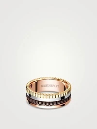 Small Quatre Classique Gold Ring With Brown PVD