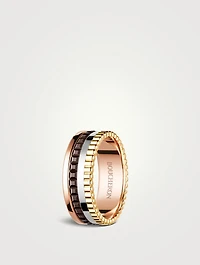 Small Quatre Classique Gold Ring With Brown PVD