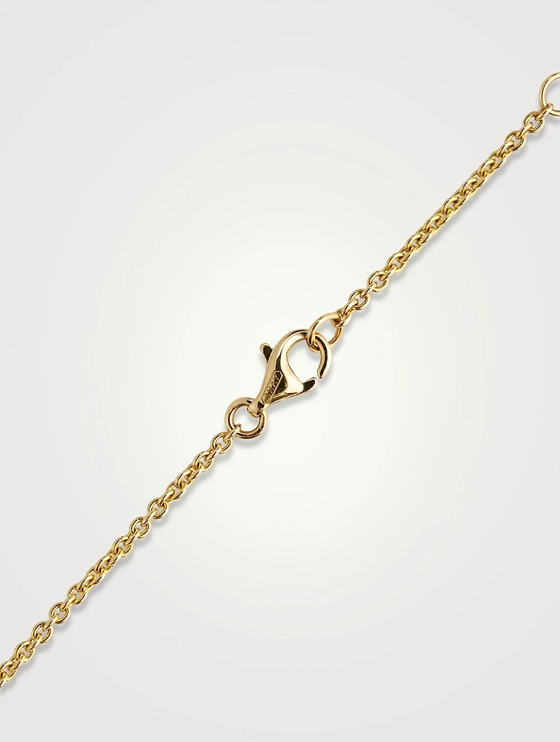 18K Gold Diamond Bezel Pear Pendant Necklace