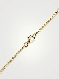 18K Gold Diamond Bezel Pear Pendant Necklace