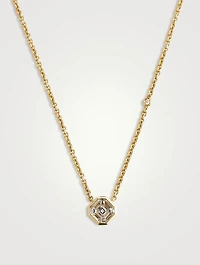 18K Gold Diamond Radiant Illusion Pendant Necklace