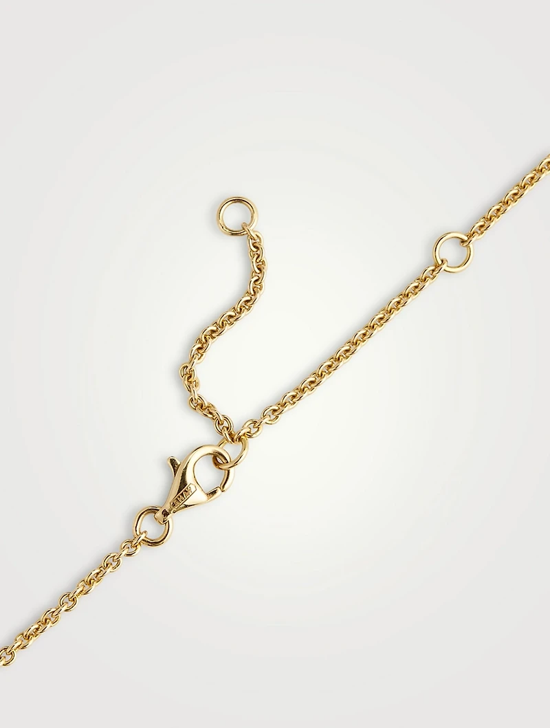 18K Gold Diamond Radiant Illusion Pendant Necklace