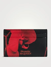 Red Orchid Leather Card Case