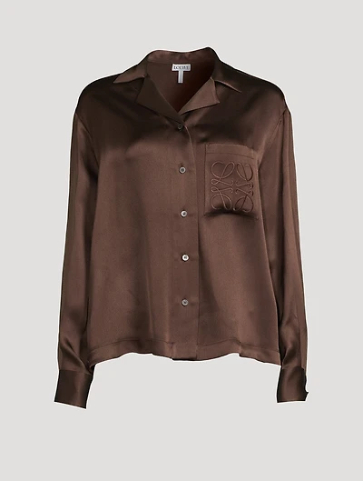 Anagram Silk Pajama Shirt