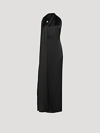 Technical Satin Scarf Gown