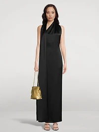 Technical Satin Scarf Gown