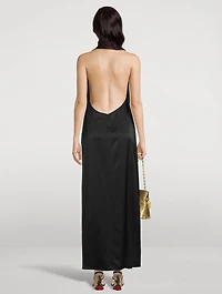 Technical Satin Scarf Gown