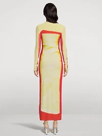 Trompe L'œil Mesh Maxi Dress