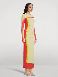 Trompe L'œil Mesh Maxi Dress
