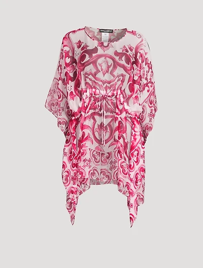 Silk Cover-Up Majolica Print