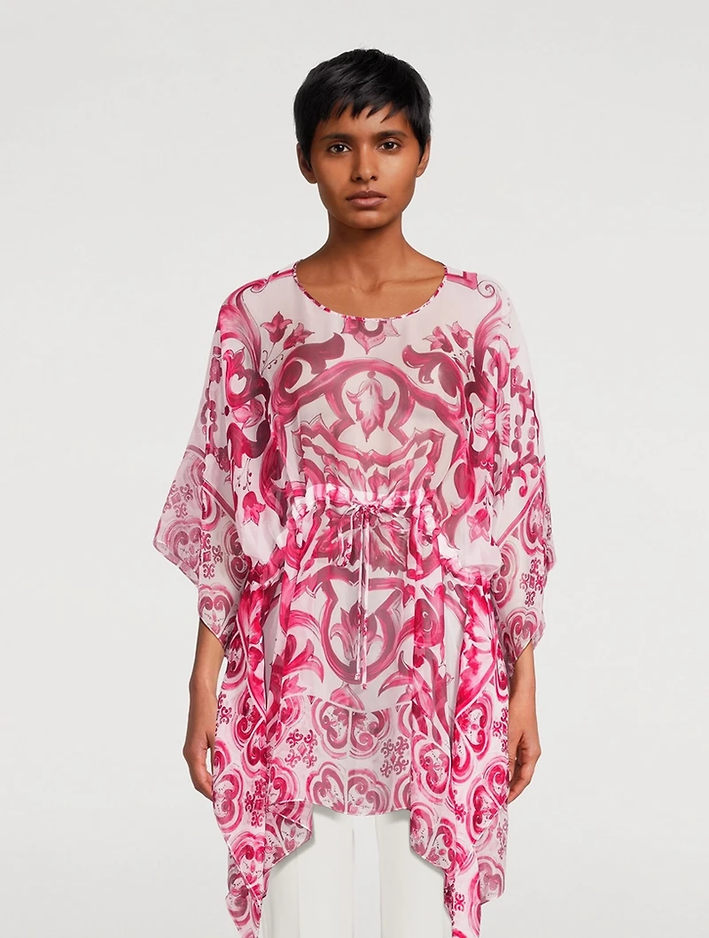 Silk Cover-Up Majolica Print