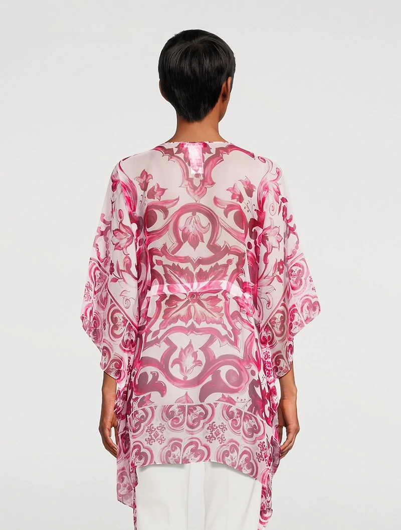 Silk Cover-Up Majolica Print