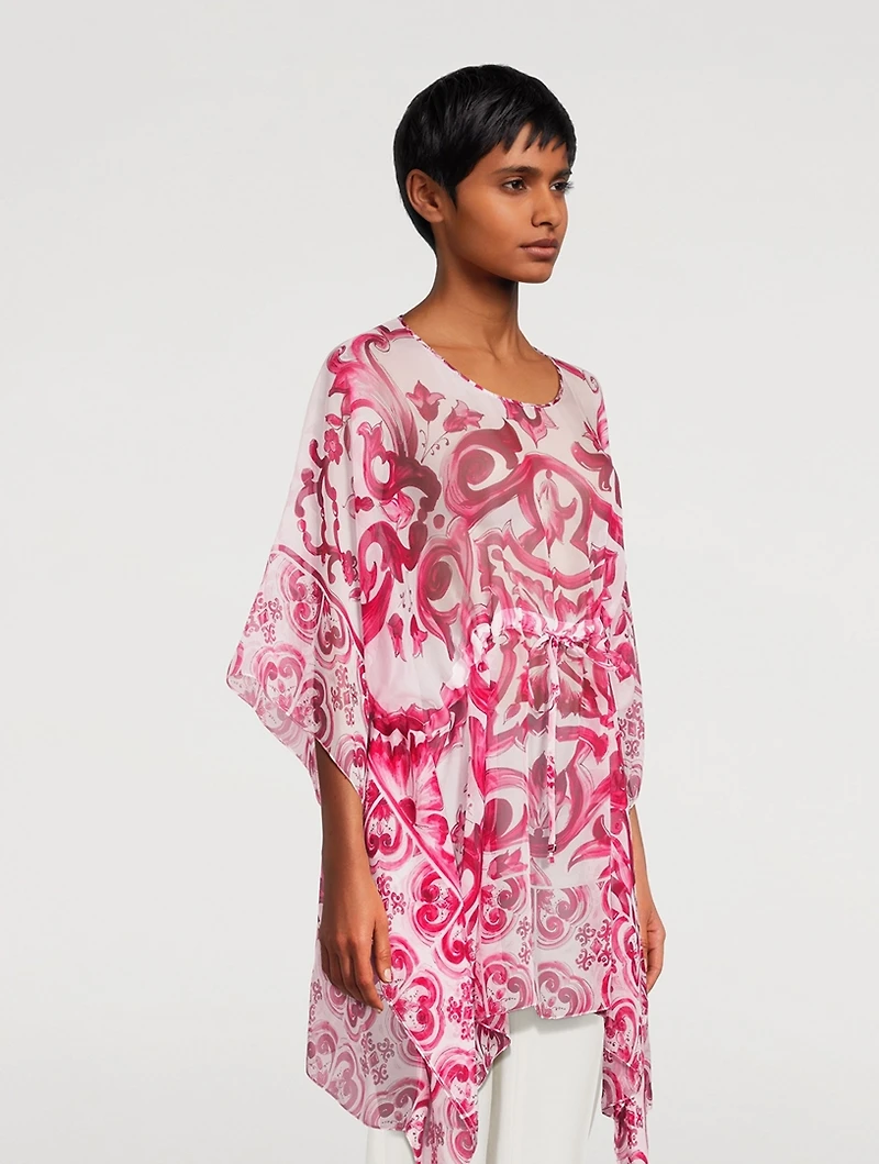 Silk Cover-Up Majolica Print