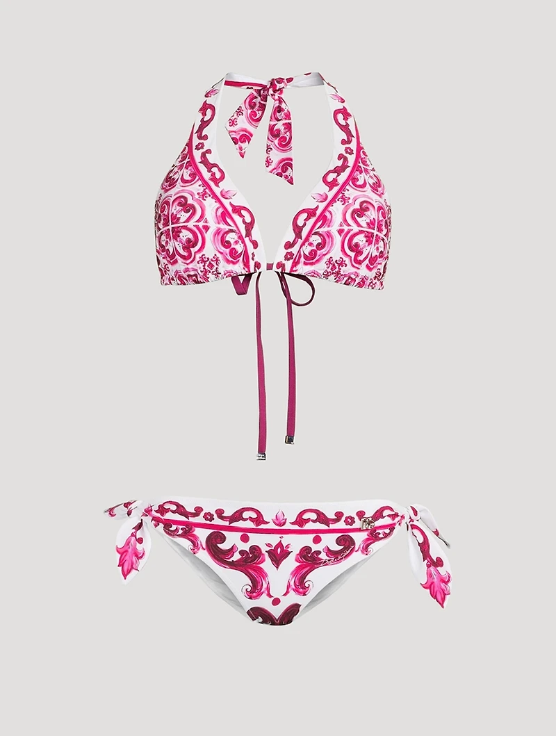 Triangle Bikini Set Majolica Print