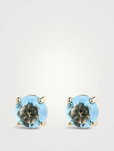 Gold Round Stud Earrings