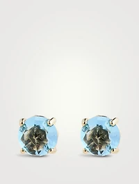 Gold Round Stud Earrings