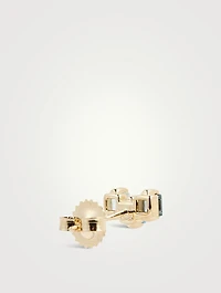 Gold Princess-Cut Stud Earrings